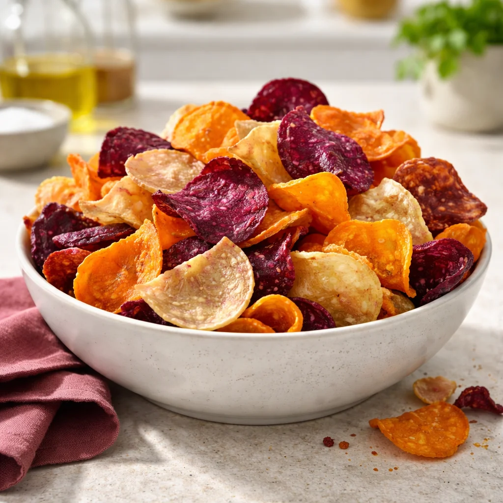 Knusprige Airfryer Gemüse Chips für den perfekten Snack!