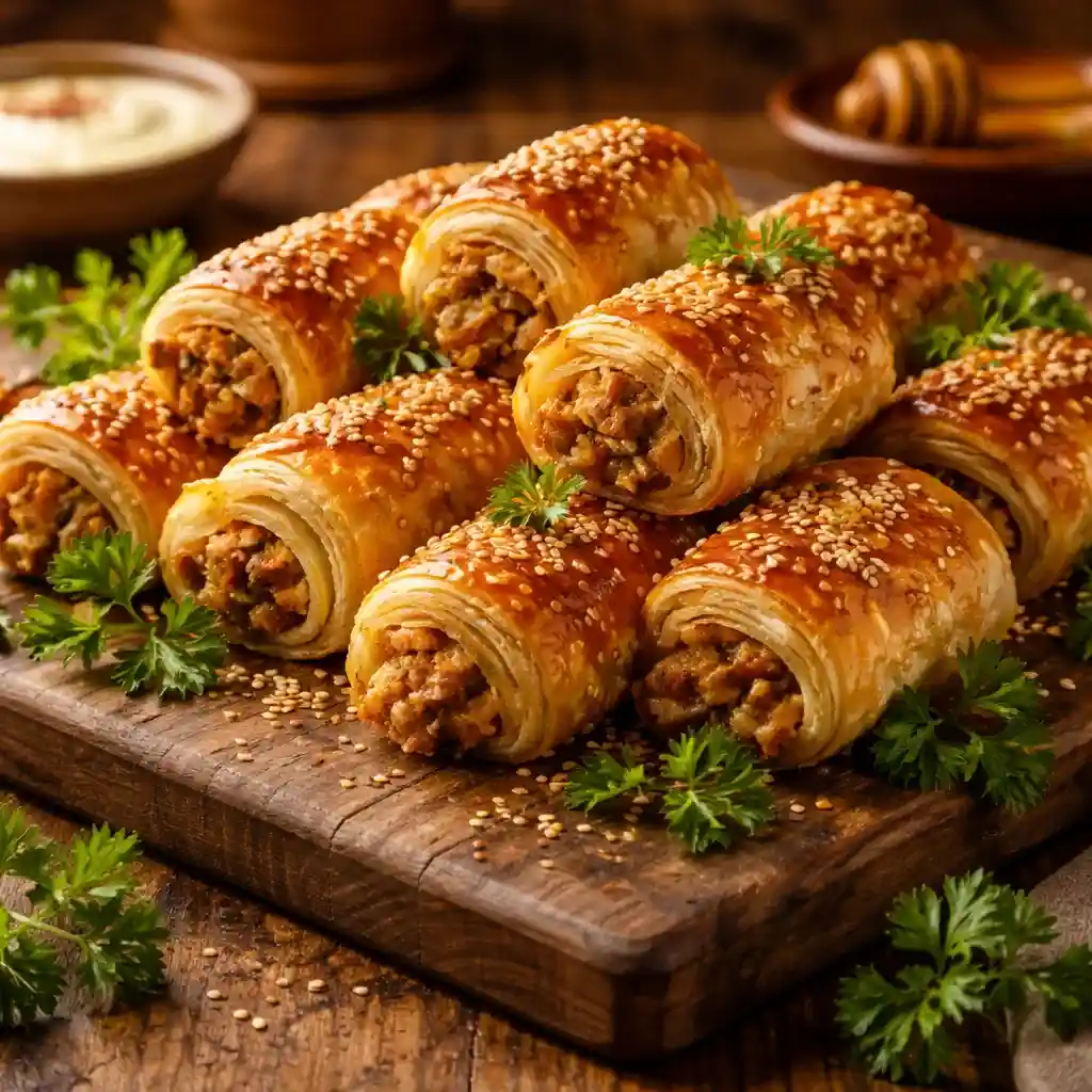 Feta Blätterteig Röllchen Heißluftfritteuse