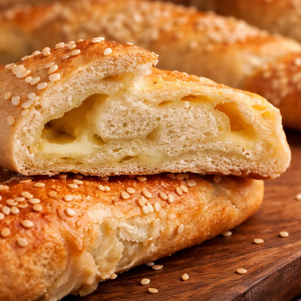 Leckere Knoblauch Käse Stangen aus dem Airfryer, perfekt für Snacks oder Grillbeilagen.