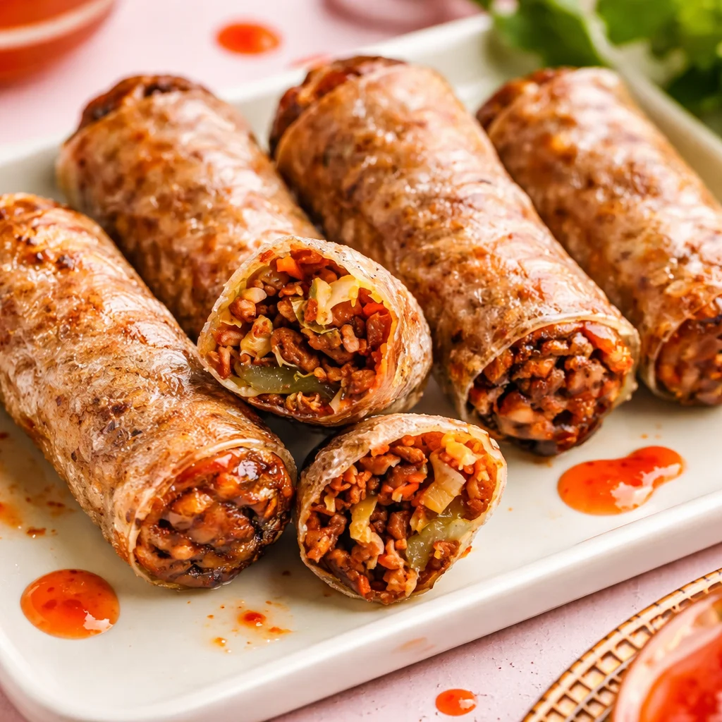 Knusprige Reispapierrollen im Airfryer