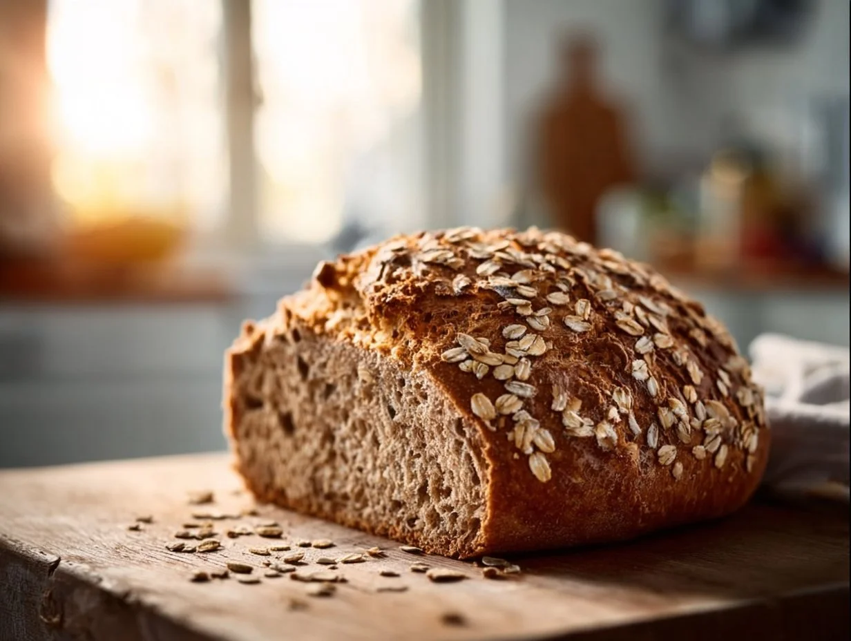 Dinkel Vollkornbrot im Airfryer frisch gebacken