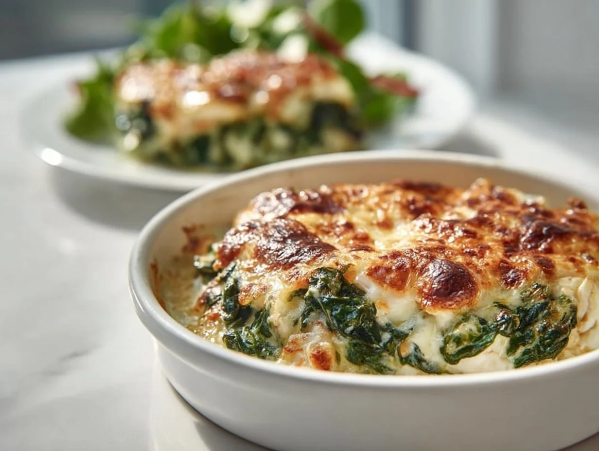 Airfryer Fischgratin mit Spinat