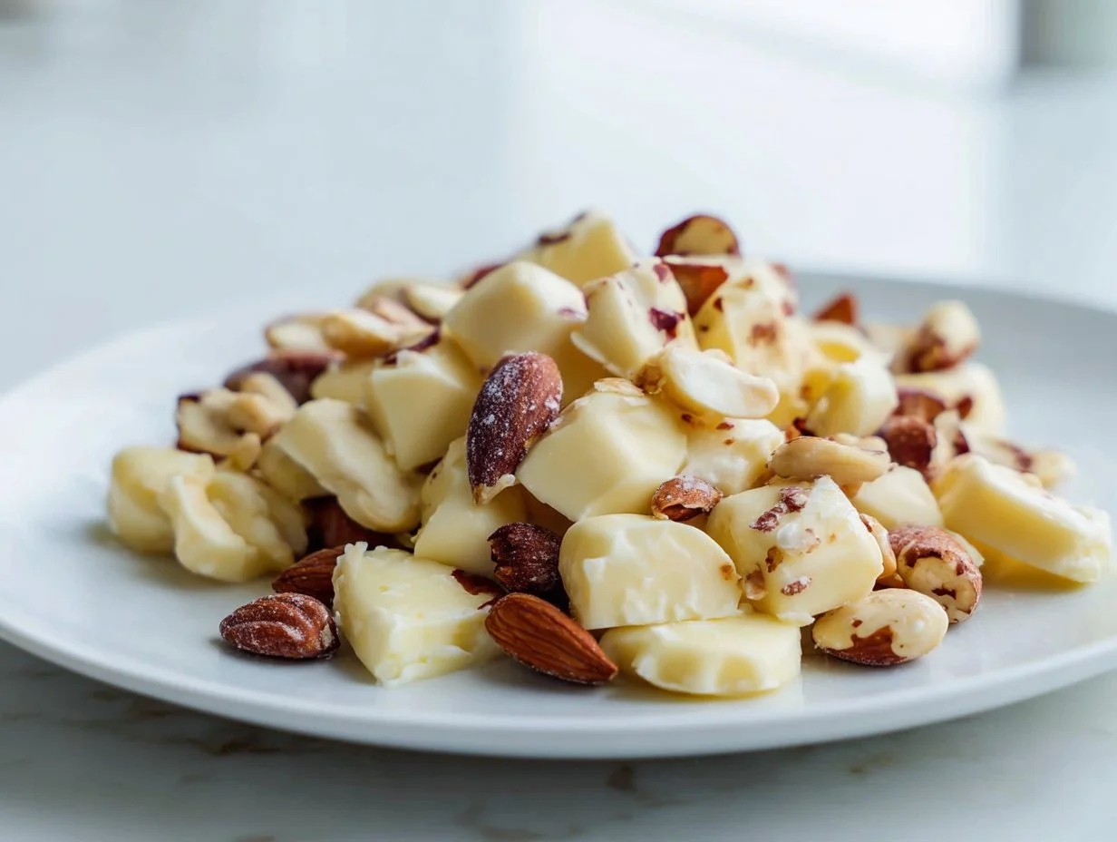 Gebrannte weiße Schokolade mit Nüssen im Airfryer