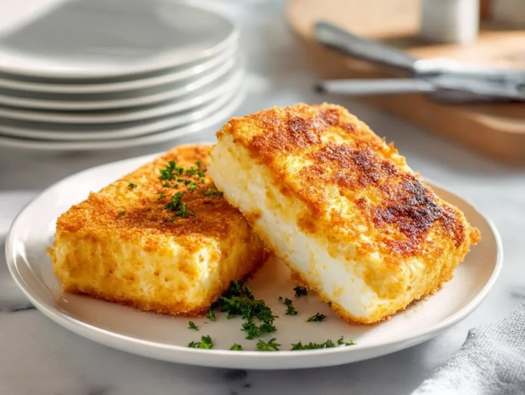 Köstlicher panierter Feta aus der Heißluftfritteuse, knusprig und goldbraun
