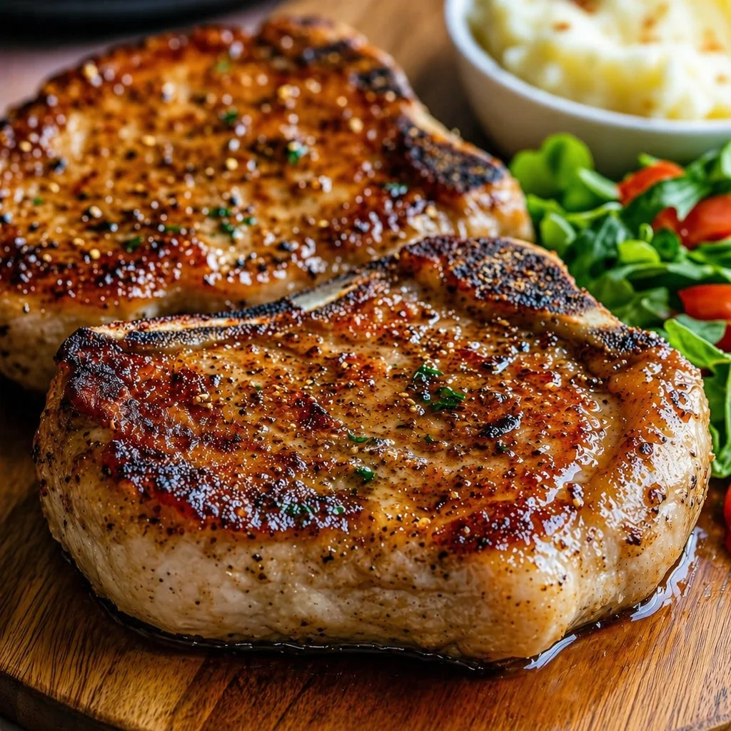 Lammkoteletts aus der Heißluftfritteuse mit Gewürzen und Olivenöl zubereitet