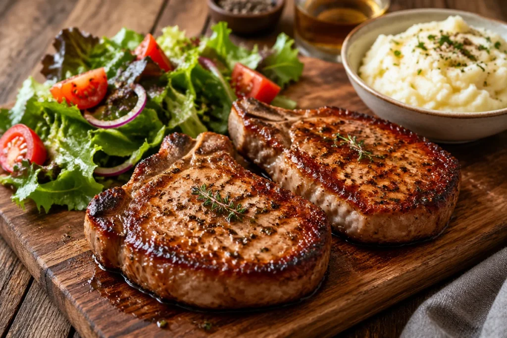 Lammkoteletts aus der Heißluftfritteuse mit Gewürzen und Olivenöl zubereitet