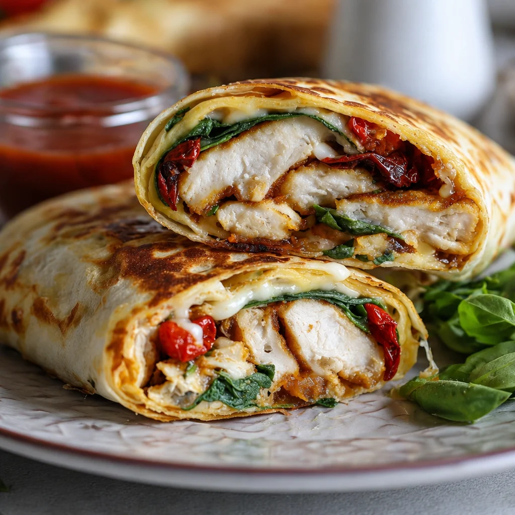 Leckere Wraps im Airfryer mit Hähnchen, Käse und frischen Zutaten, einfach zubereitet.