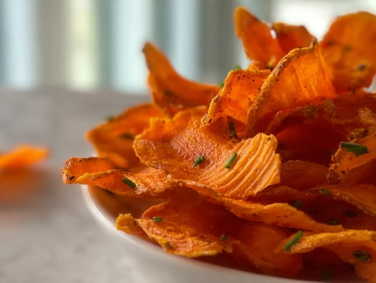 Luftfrittierte Karottenchips