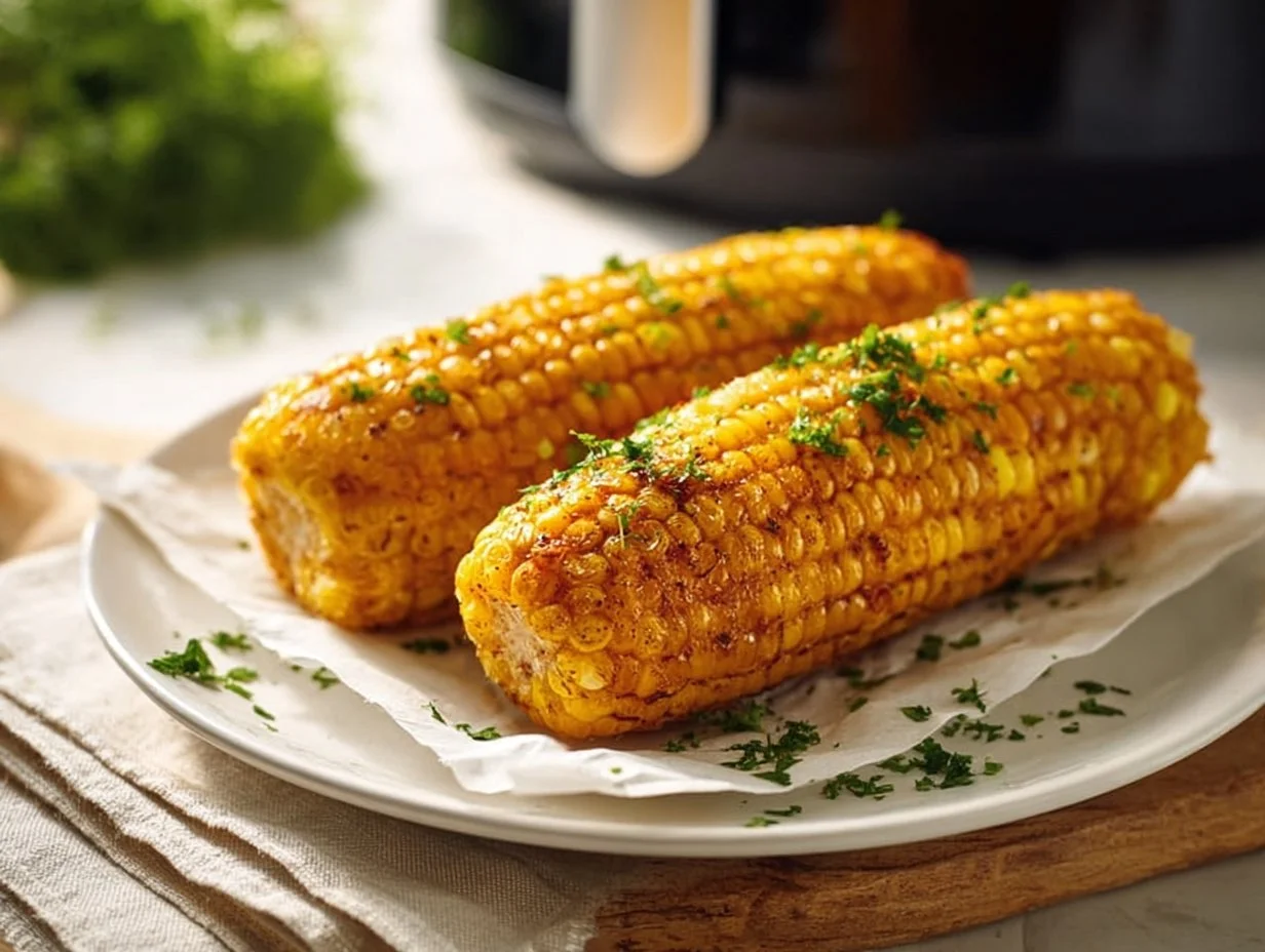 Maiskolben aus der Heißluftfritteuse, knusprig und lecker
