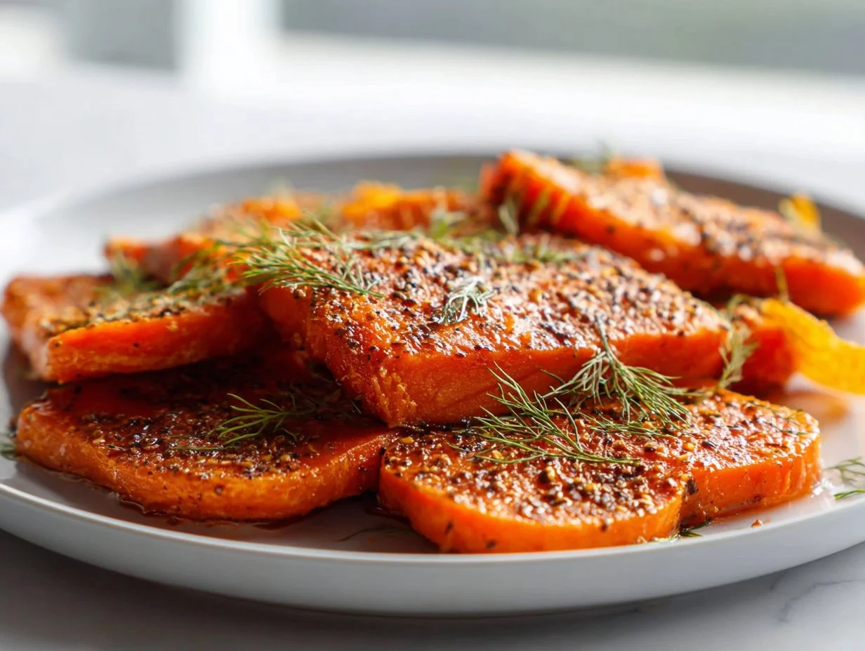 Veganer Lachs aus Karotten im Airfryer