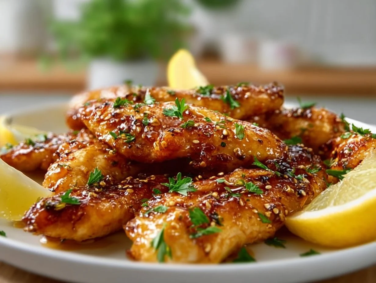 Air Fryer Honey Butter Garlic Chicken Strips
