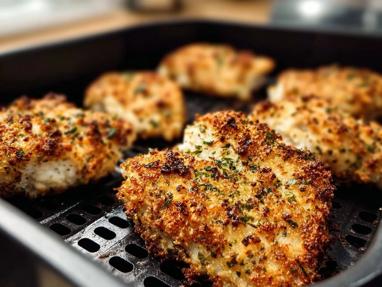 Air Fryer Hähnchen mit Knoblauch-Parmesan-Kruste