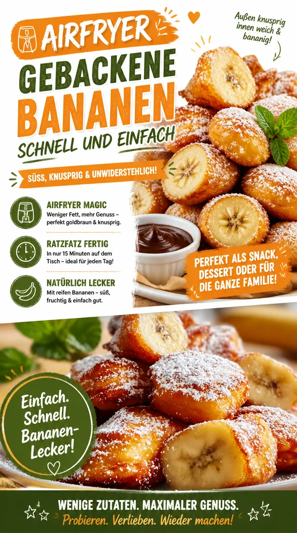Airfryer Gebackene Bananen Schnell Und Einfach