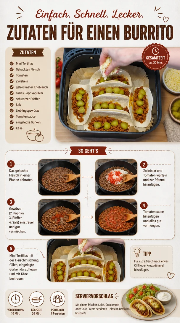 Zutaten für einen Burrito