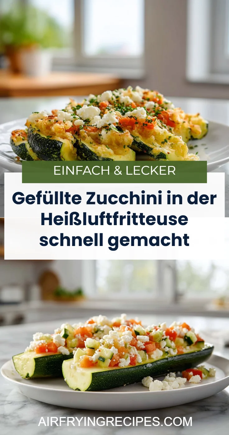 Gefüllte Zucchini in der Heißluftfritteuse schnell gemacht