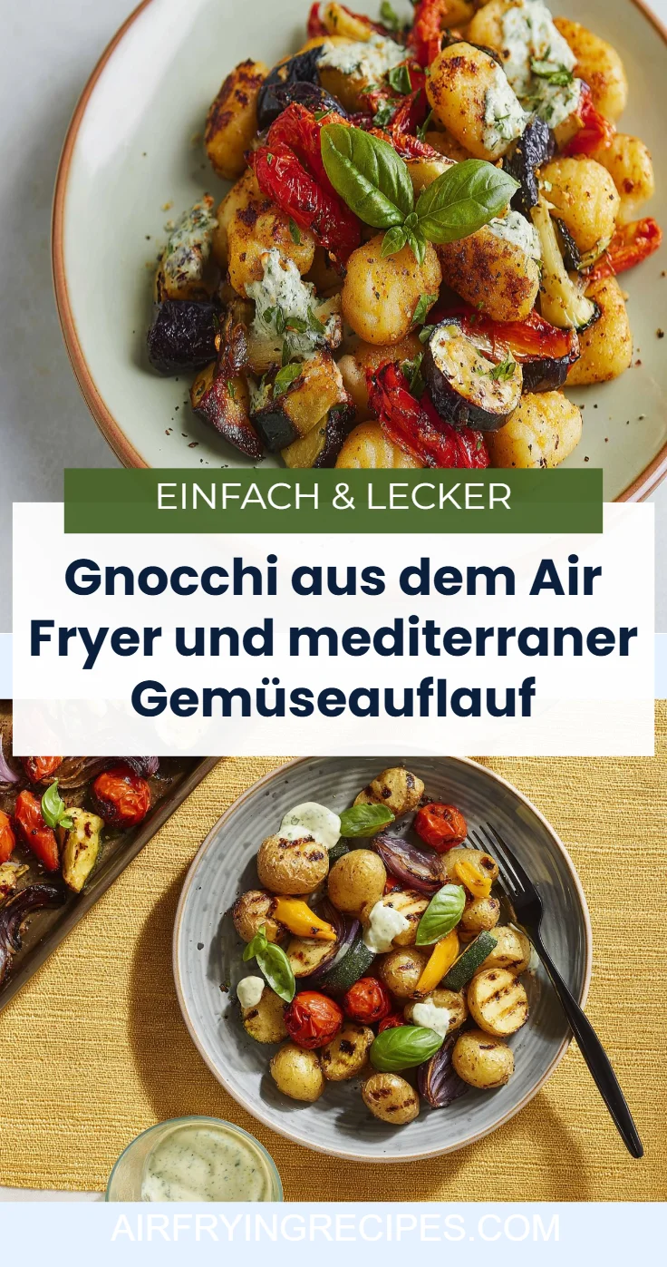 Gnocchi aus dem Air Fryer und mediterraner Gemüseauflauf