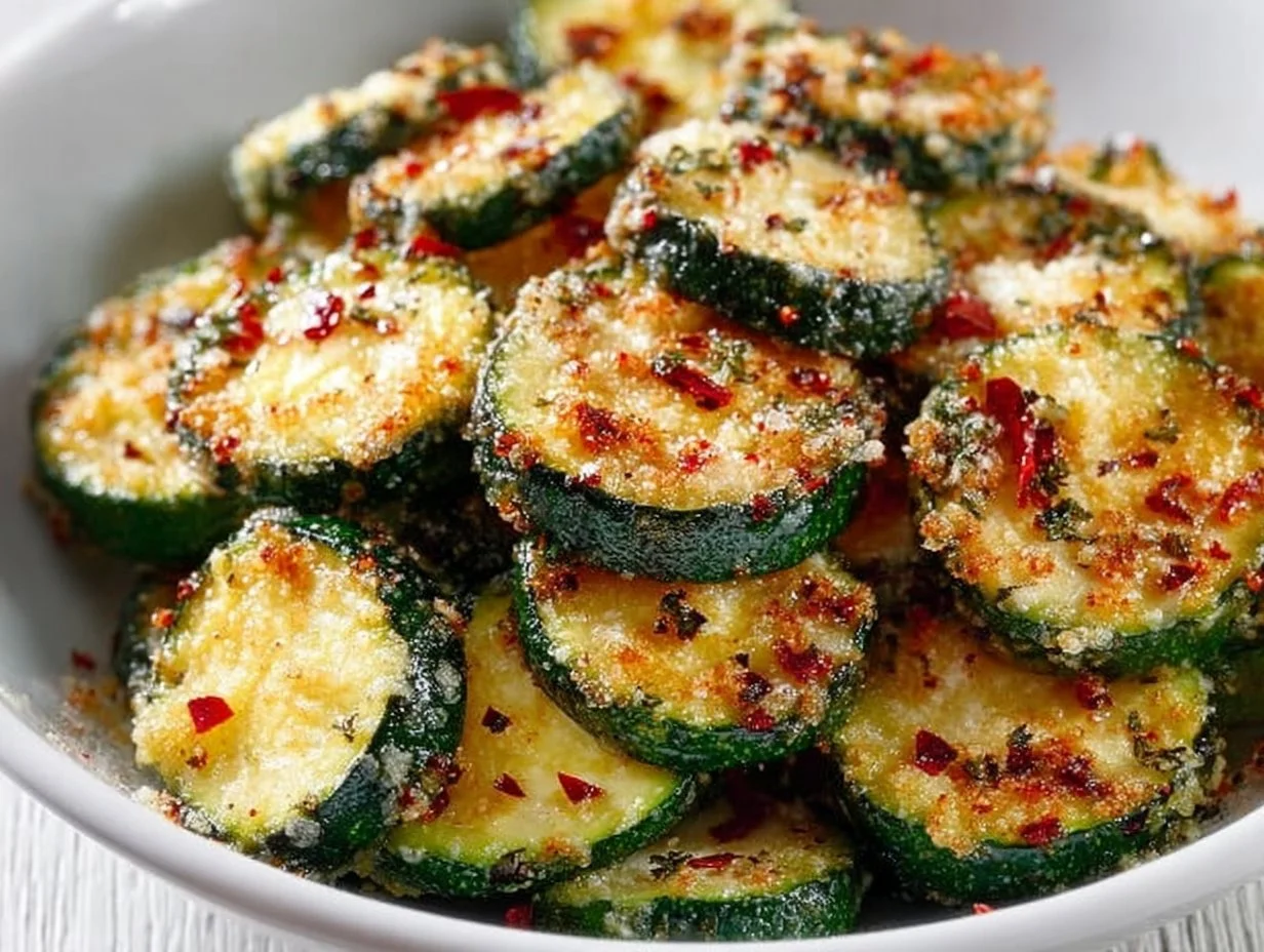 Luftfritteuse Zucchini mit Parmesan knusprig
