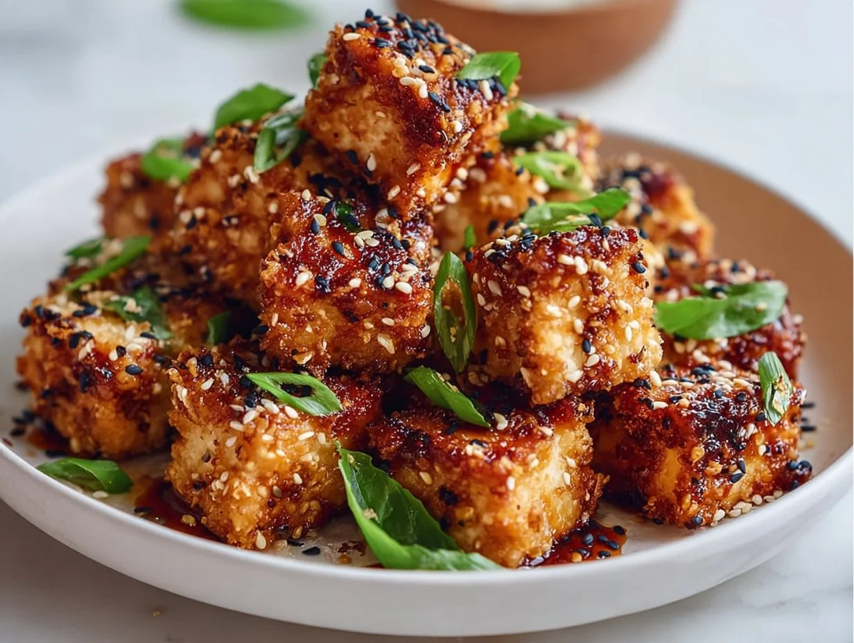 Luftgebackener Miso-Sesam-Tofu