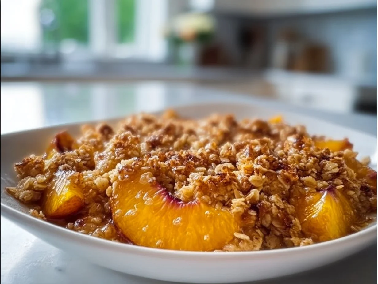 Schneller Pfirsich-Crisp aus der Heißluftfritteuse