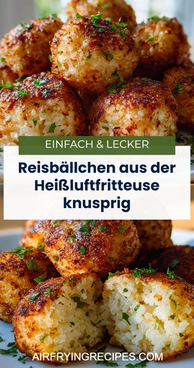 Reisbällchen aus der Heißluftfritteuse knusprig