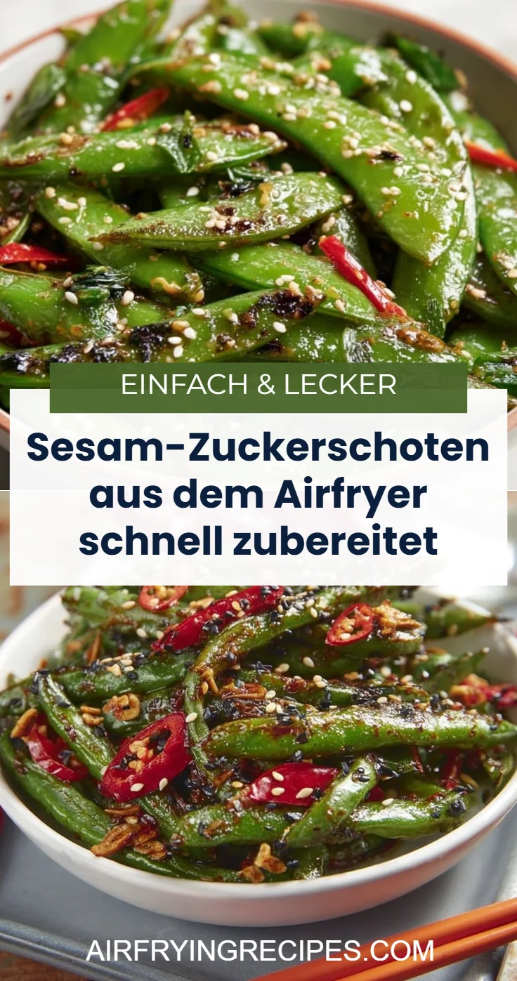 Sesam-Zuckerschoten aus dem Airfryer schnell zubereitet
