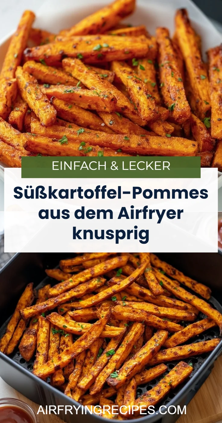 Süßkartoffel-Pommes aus dem Airfryer knusprig