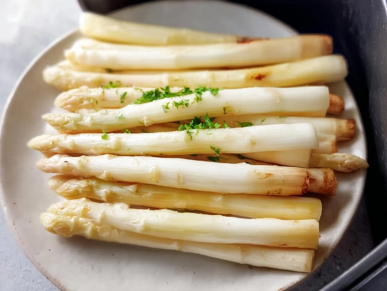 Weißer Spargel aus der Heißluftfritteuse - einfach genießen
