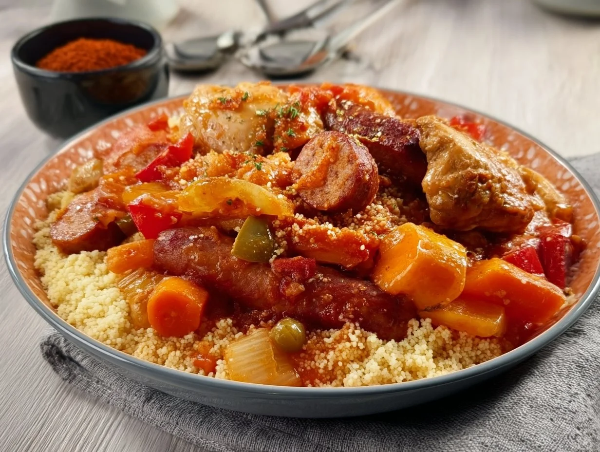 Couscous mit Hähnchen Merguez im Airfryer: Rezept