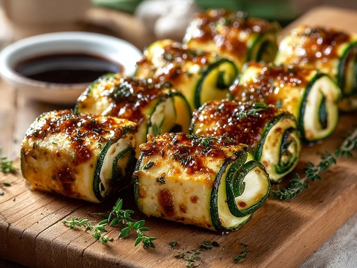 Air Fryer Honey & Mustard Halloumi in Zucchini Blankets