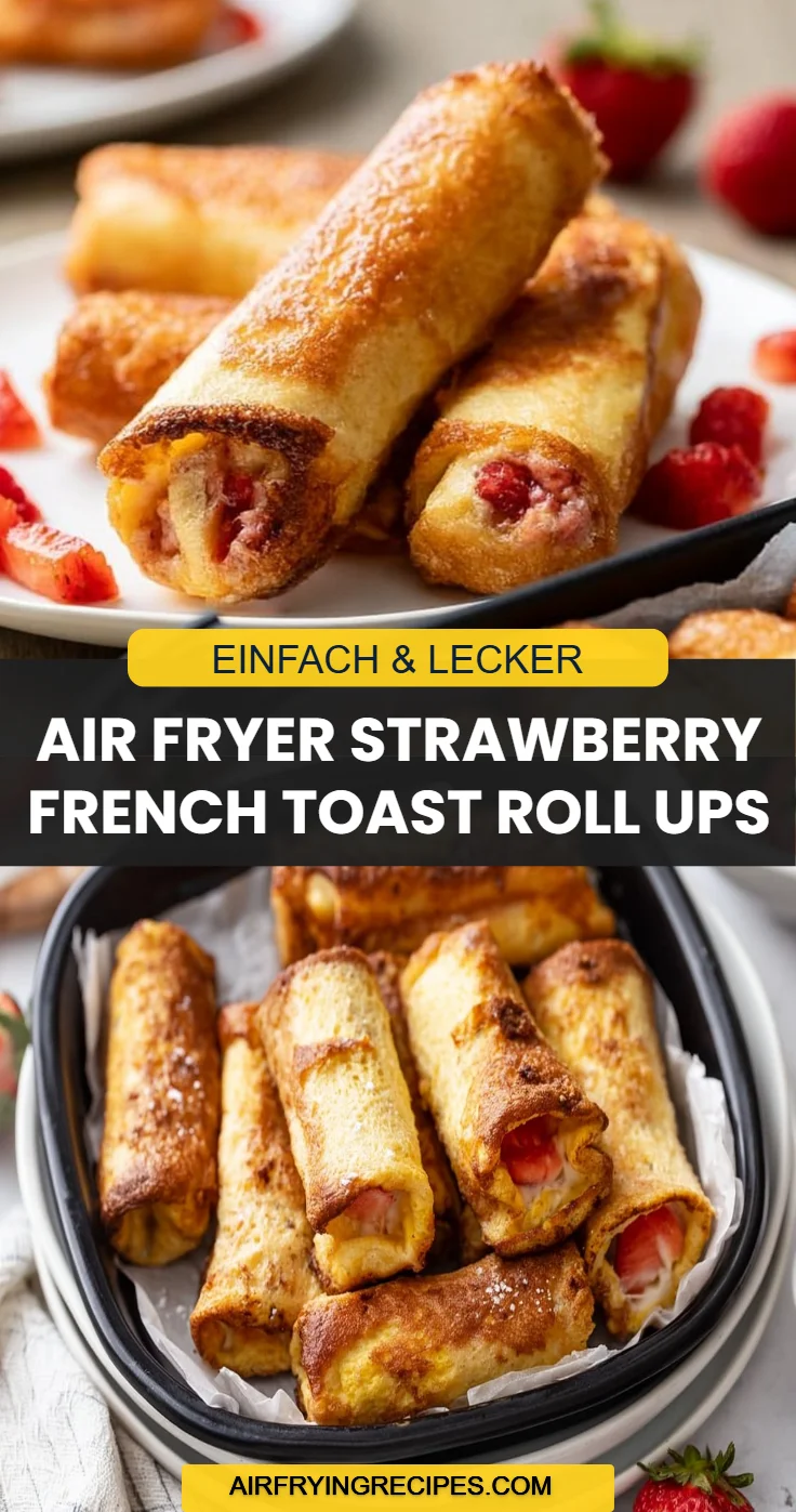 Air Fryer Strawberry French Toast Roll Ups