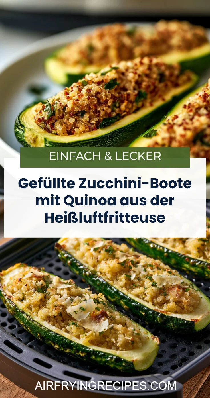 Gefüllte Zucchini-Boote mit Quinoa aus der Heißluftfritteuse
