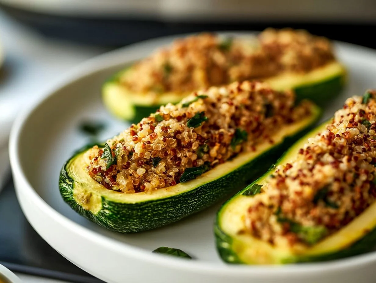 Gefüllte Zucchini-Boote mit Quinoa aus der Heißluftfritteuse