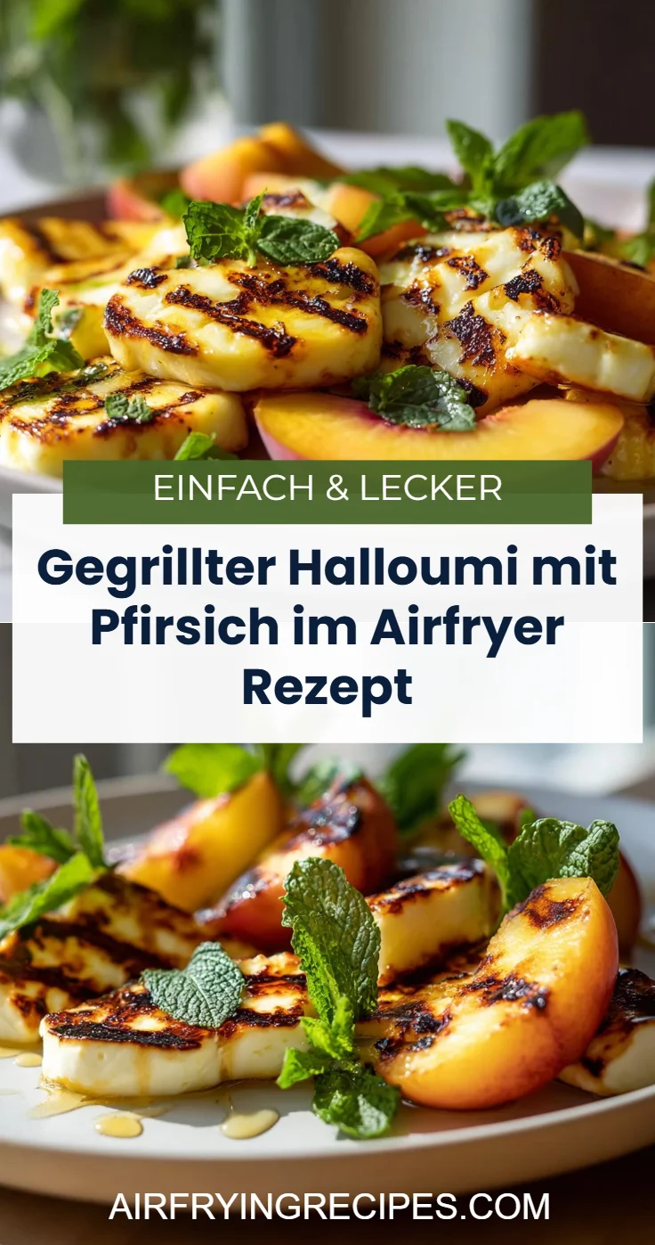 Gegrillter Halloumi mit Pfirsich im Airfryer Rezept