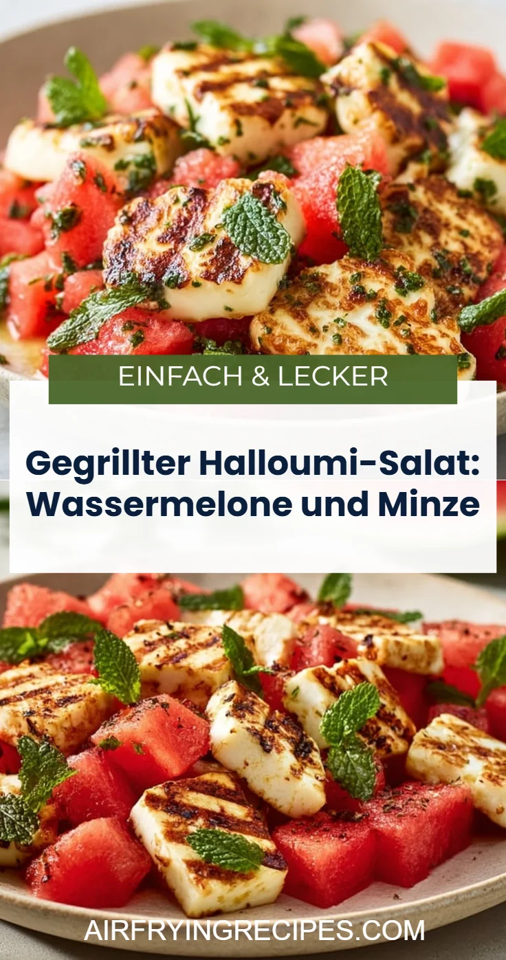 Gegrillter Halloumi-Salat: Wassermelone und Minze