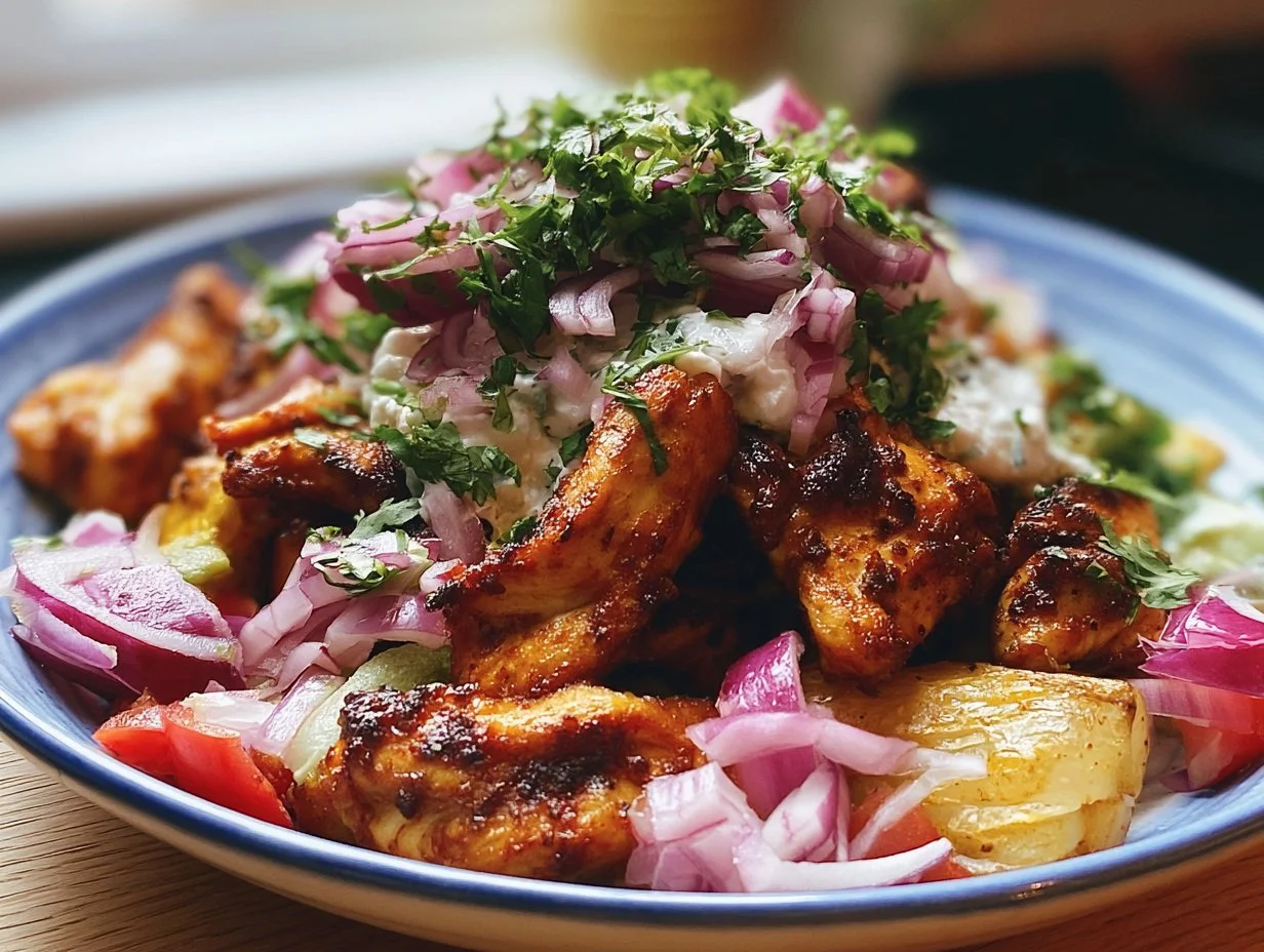 Hühnchen Kebab Teller - Heißluftfritteuse Rezept
