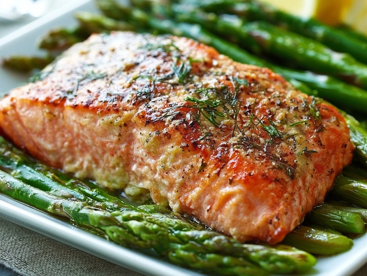 Quick Air Fryer Salmon and Asparagus - moanaskitchen