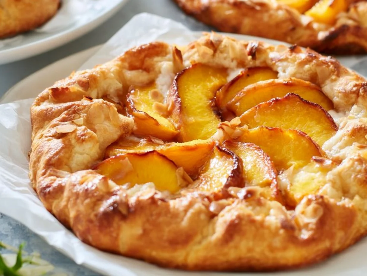 Pfirsich-Galettes mit Mandelcreme, laktosefrei