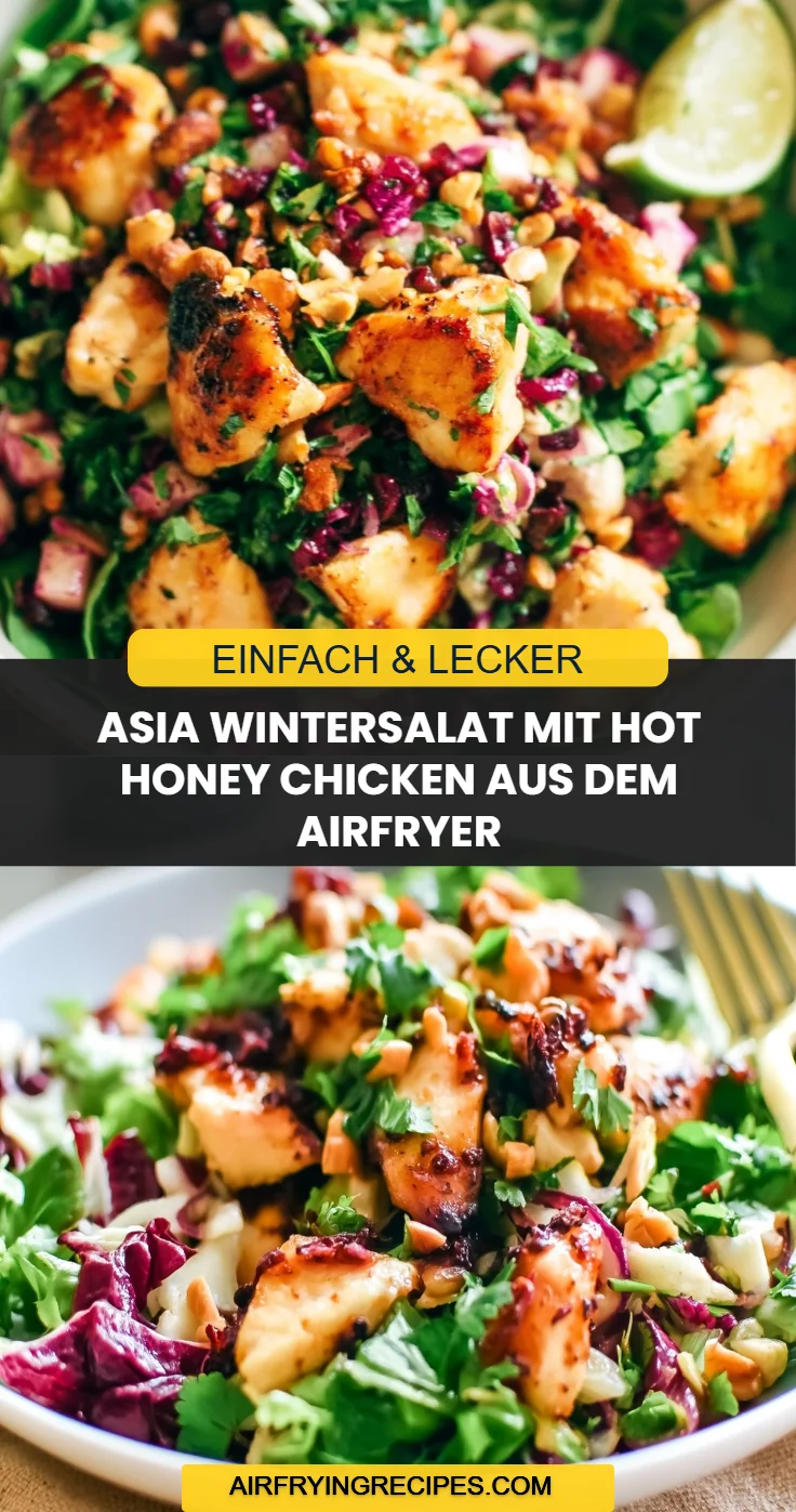 Asia Wintersalat mit Hot Honey Chicken aus dem Airfryer