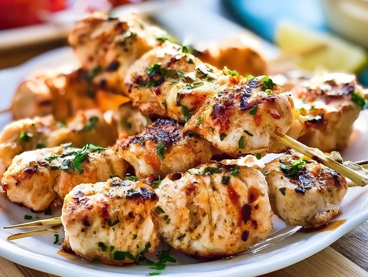 Hähnchenspieße Heißluftfritteuse | saftig und zart