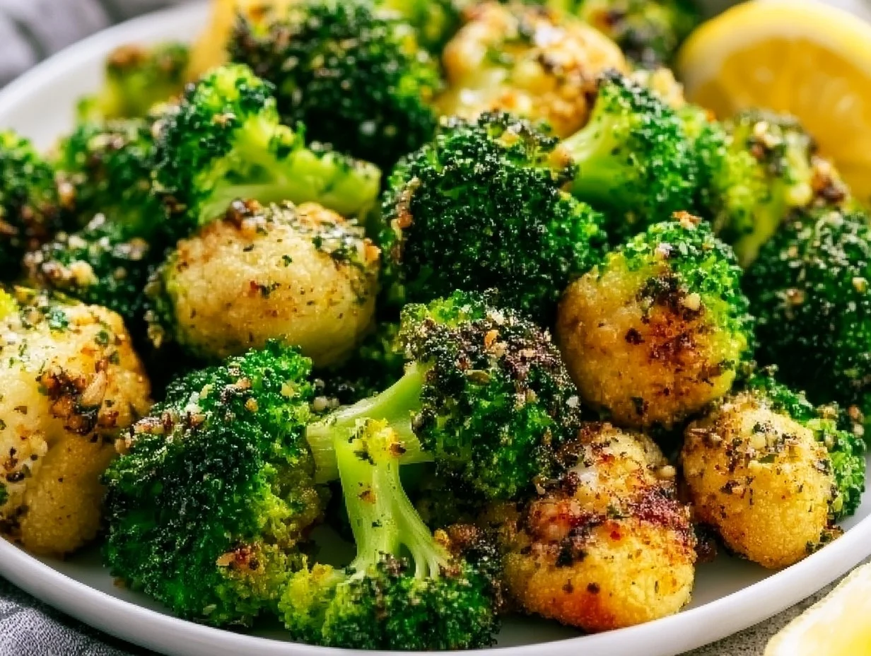 Knuspriger Brokkoli mit Knoblauch und Zitrone