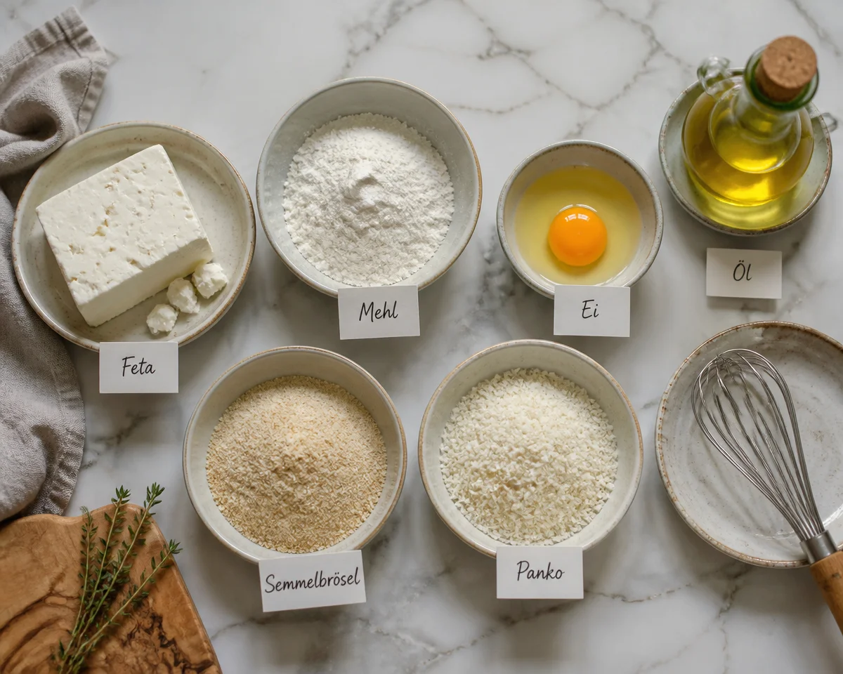 Knuspriger Panierter Feta aus der Heißluftfritteuse in 15 Minuten