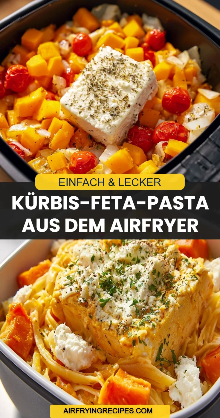 Kürbis-Feta-Pasta aus dem Airfryer