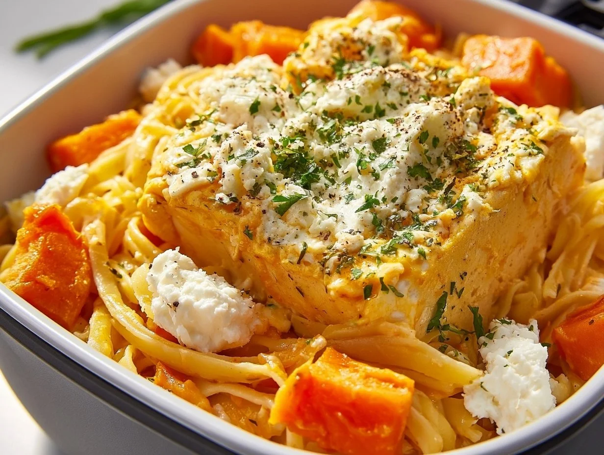 Kürbis-Feta-Pasta aus dem Airfryer