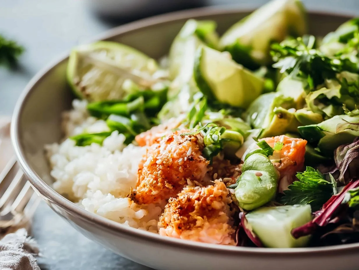 Crispy Lachs Bowl aus dem Airfryer