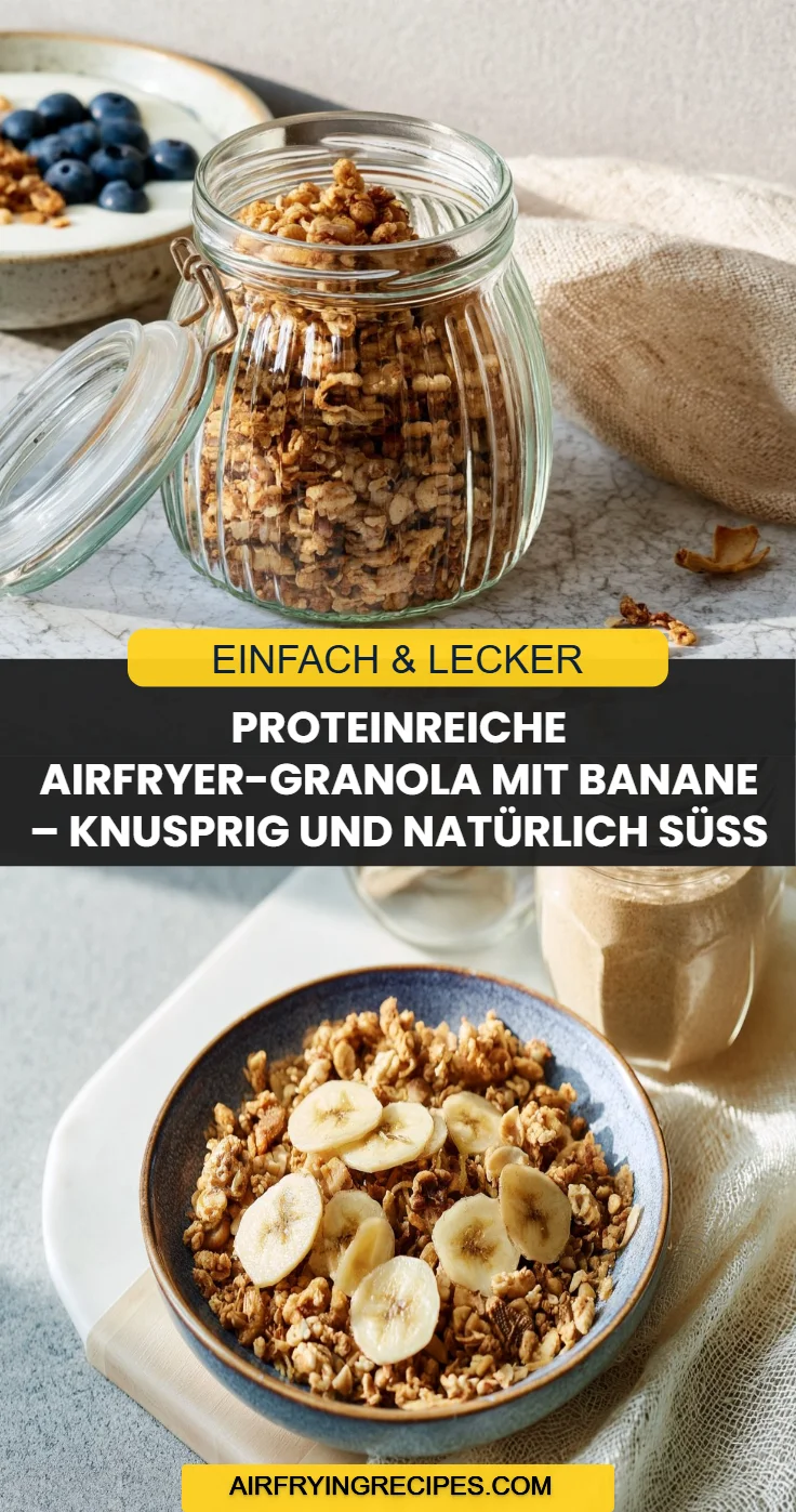 Proteinreiche Airfryer-Granola mit Banane – knusprig und natürlich süß